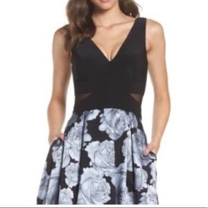 Xscape Jersey Brocade High/Low Gown